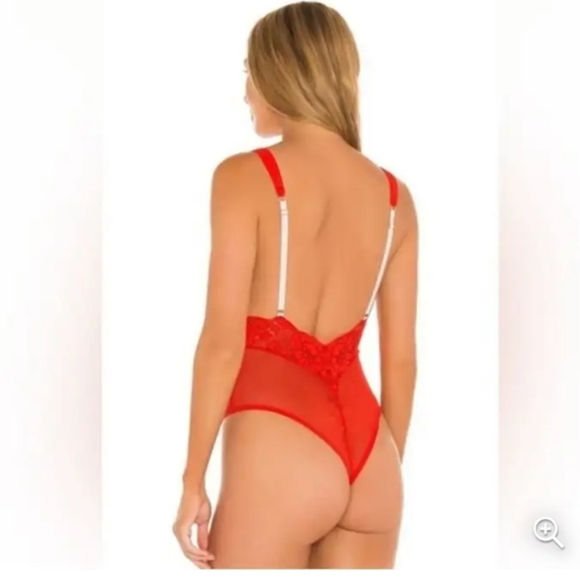 We Are HAH (Revolve), Cheap And Cheerful Bodysuit, Blood Orange Red, Size Small - Picture 6 of 14